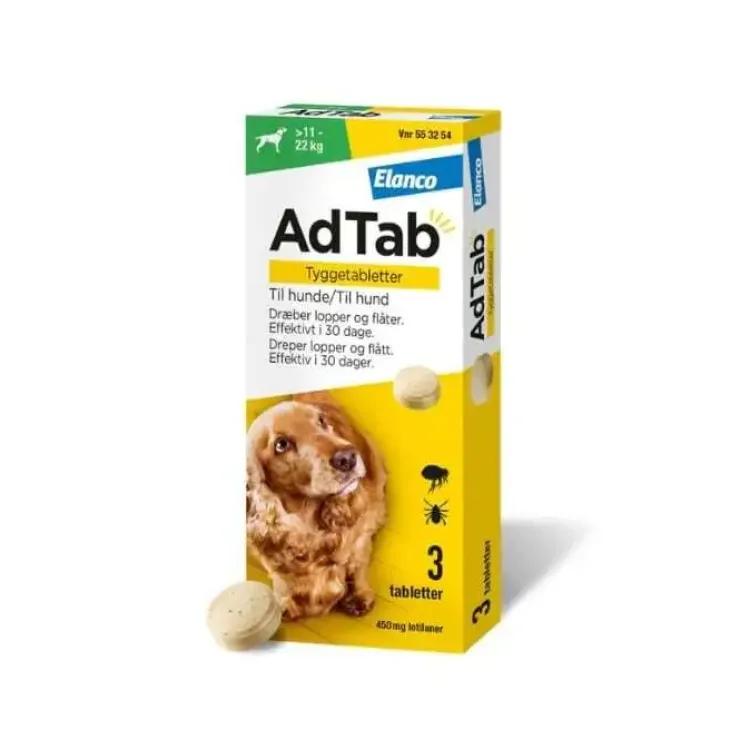 AdTab Tyggetabletter | Loppe- og flåtmiddel