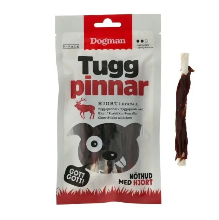 Dogman Tyggestænger med Hjort 5 Stk. | 12,5cm
