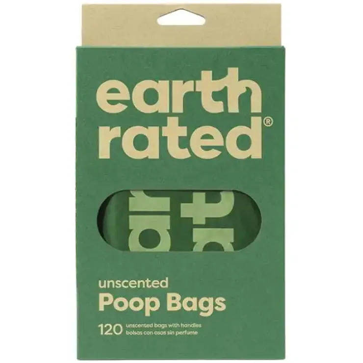 Earth Rated Miljøvenlige pølleposer m. håndtag, 120stk