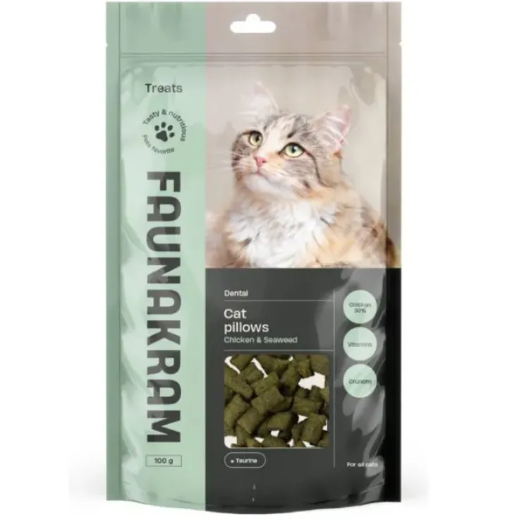 Faunakram Cat Pillows with Chicken & Seaweed | 100g