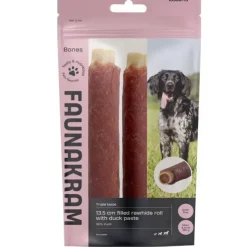 Faunakram Filled Rawhide Roll Duck | 13,5 cm | 2 stk
