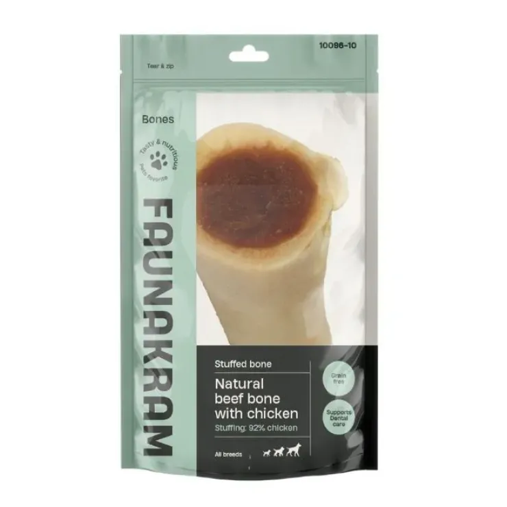 Faunakram Natural beef bone with stuffing | chicken