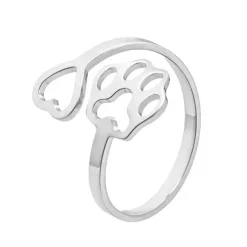 Fingerring med hjerte og pote