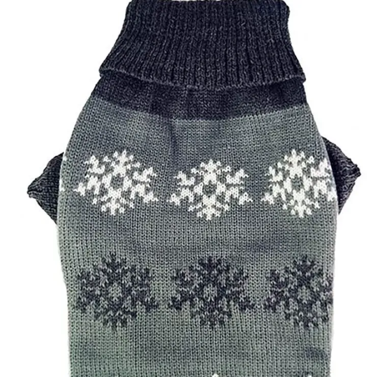Grå hundesweater med snefnug