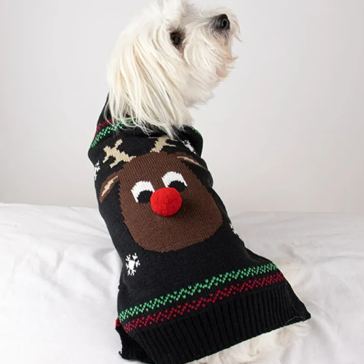 Julesweater til hund | M. Rensdyr