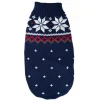 Marineblå vintersweater med snefnug