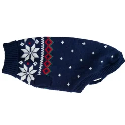 Marineblå vintersweater med snefnug