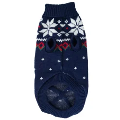 Marineblå vintersweater med snefnug