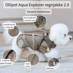Ollipet Aqua Explorer Regnjakke med sele 2.0