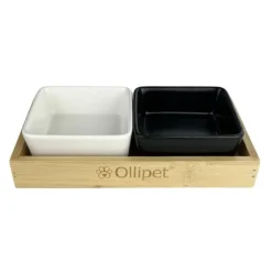 Ollipet firkantet Mini bambusholder | dobbelt OUTLET
