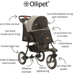 Ollipet Hundeklapvogn Milano | Hundejogger