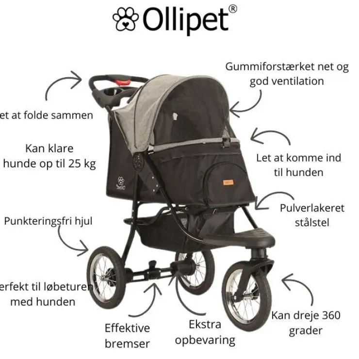 Ollipet Hundeklapvogn Milano | Hundejogger