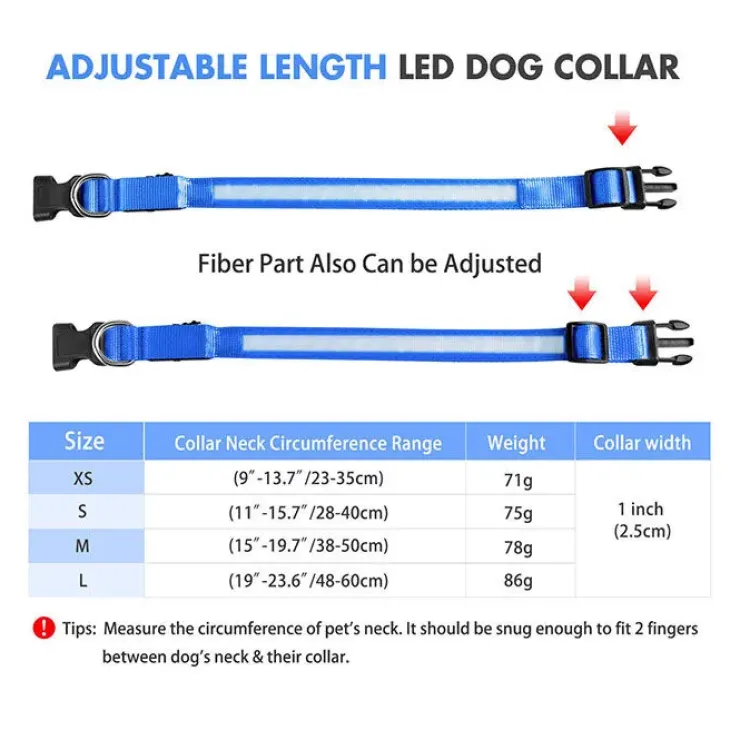 Ollipet The Stripe LED Collar | Halsbånd med lys
