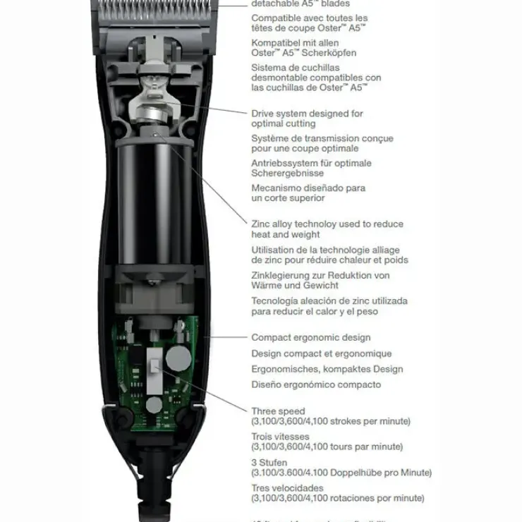 Oster A6 SLIM 3speed NewGen Black | uden skær