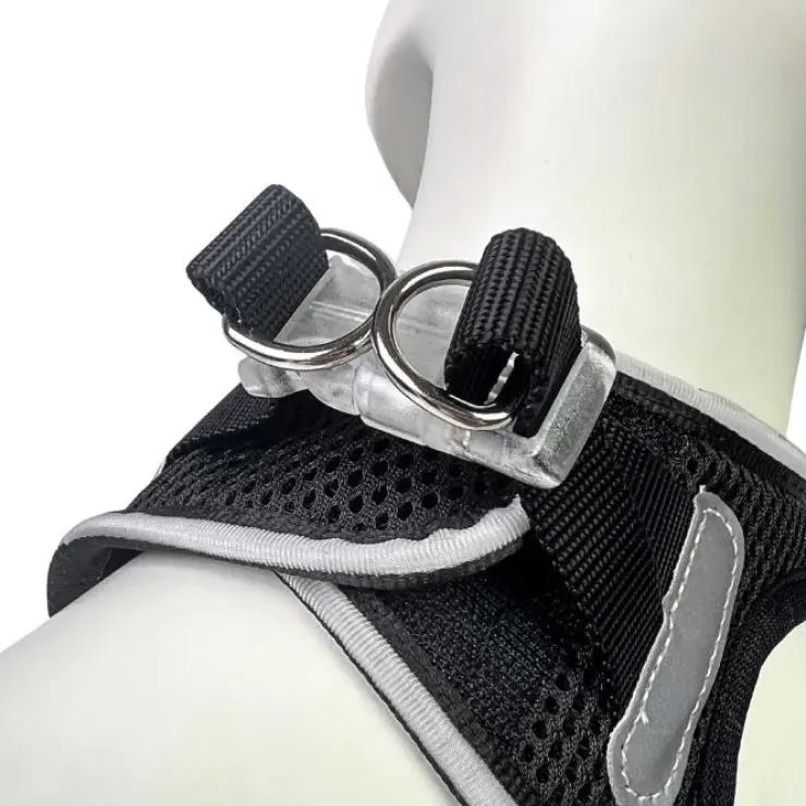 Step-in hundesele med LED-lys