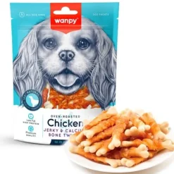 Wanpy Chicken Jerky & Calcium Bone Twists | 100g