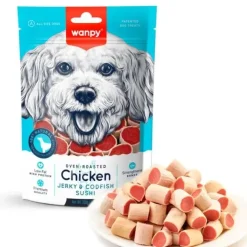 Wanpy Chicken Jerky & Codfish Sushi | 100g