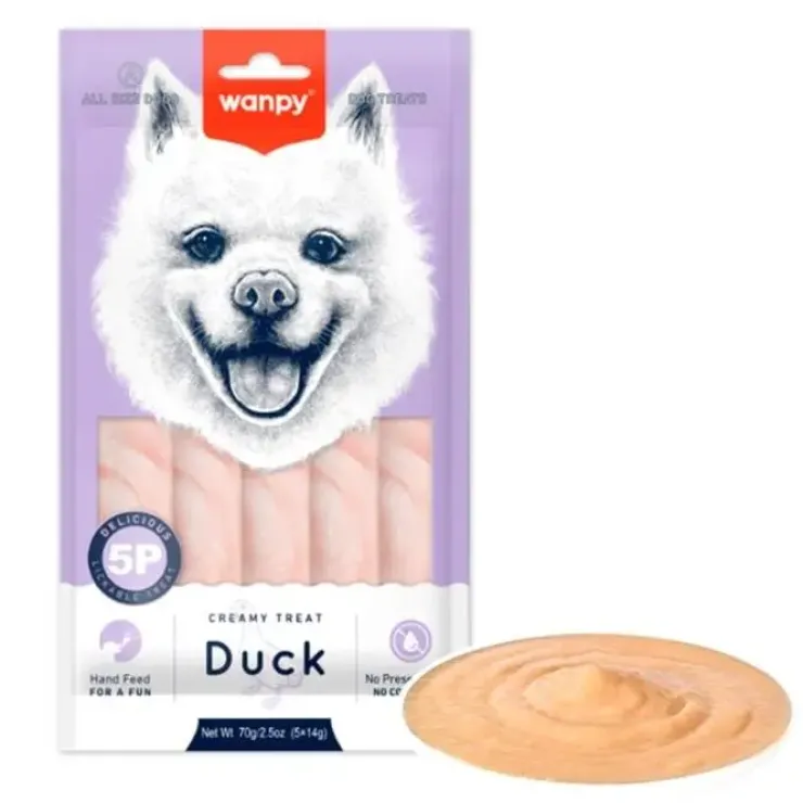 Wanpy Dog Creamy Lickable Duck |Vådfoder 70g