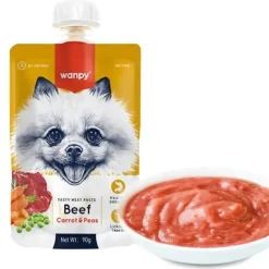 Wanpy Tasty Meat Beef, Carrot & Pea |Vådfoder 90g